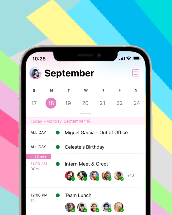 Outlook on phone with Pride theme