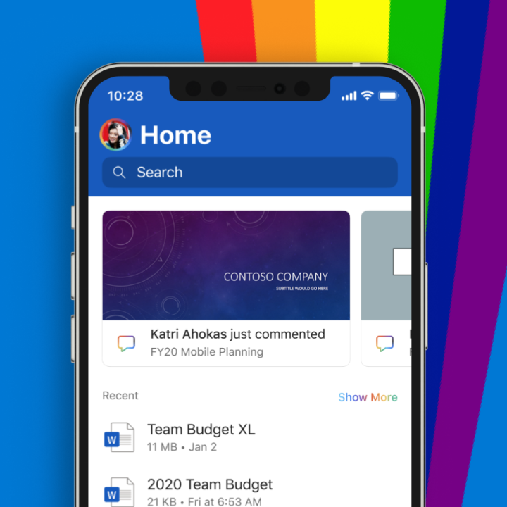 Pride theme in Word mobile app
