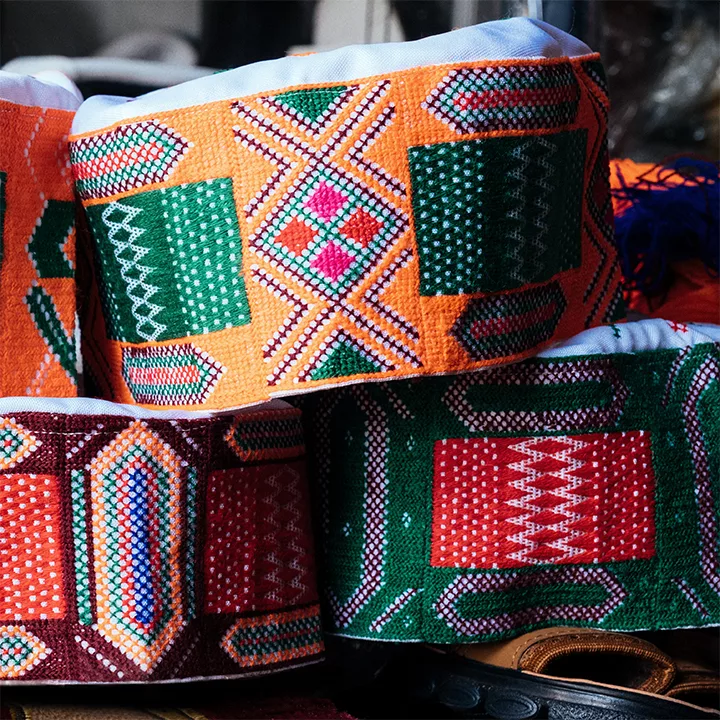 Fulani textiles with ADLaM script