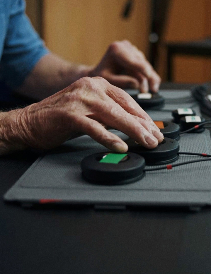 Karl Hinett with the adaptive controller