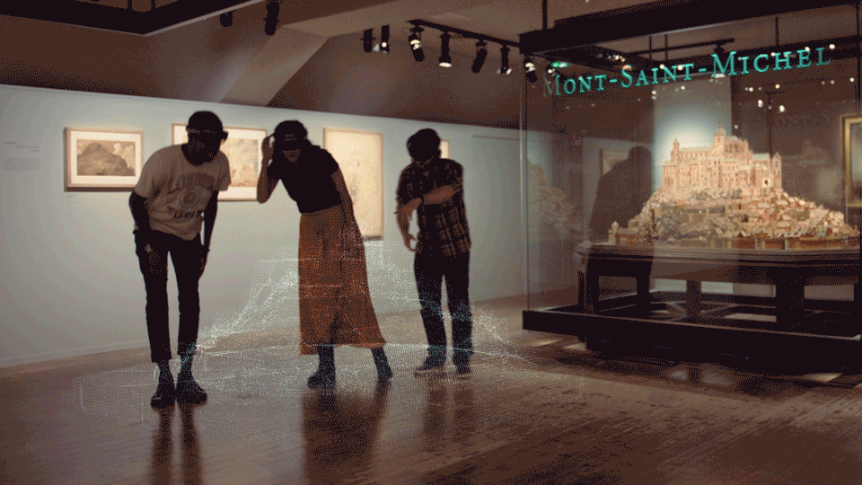 people wearing HoloLens at Mont St Michel exhibit