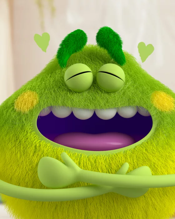 Green and Yellow Feelings Monster feels valued