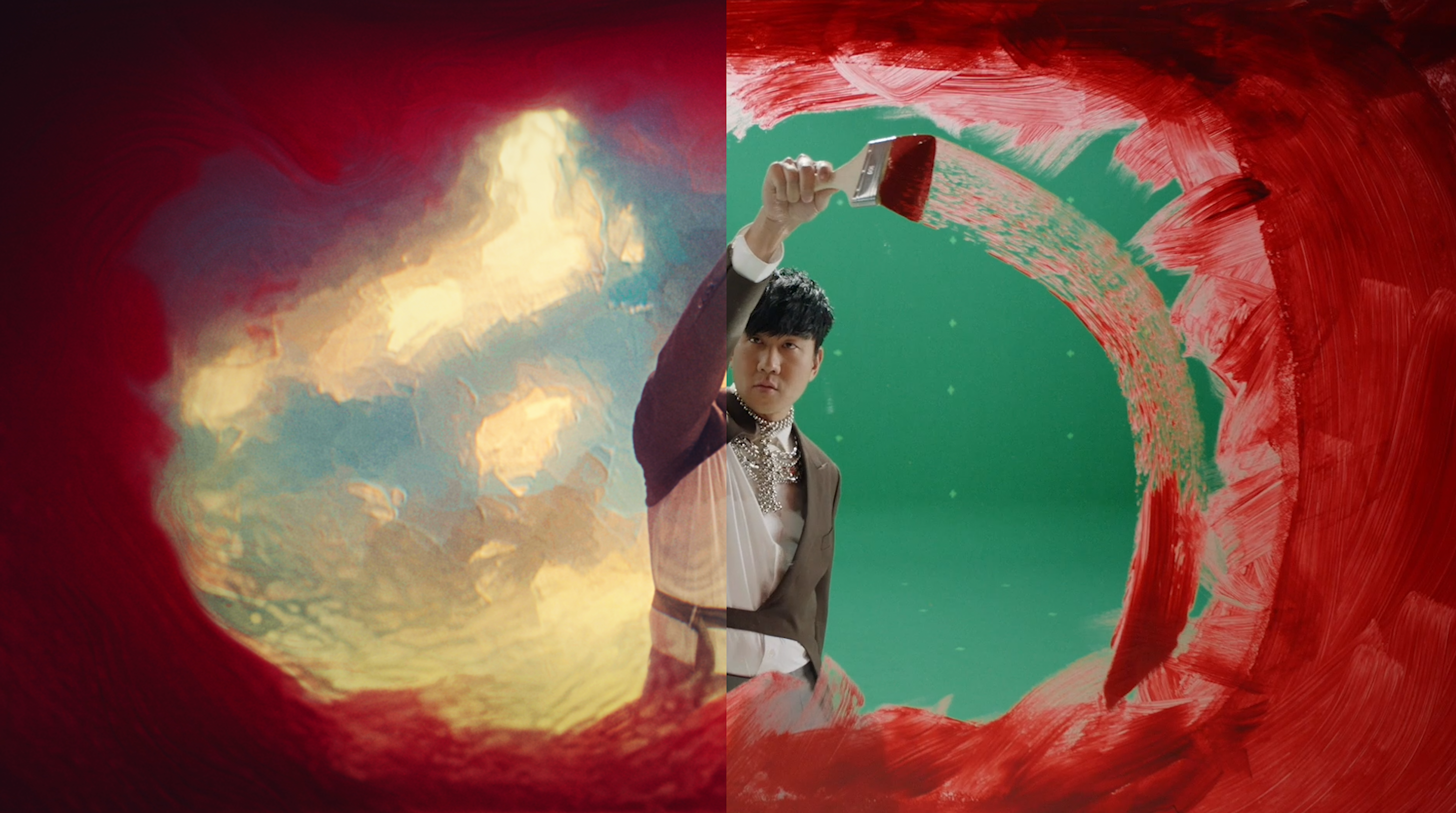 JJ Lin using AI to paint on a screen