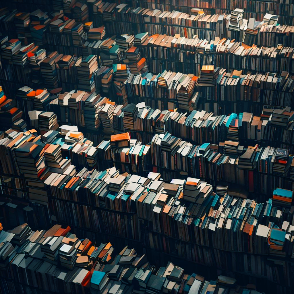 AI generated image of 7TB of books